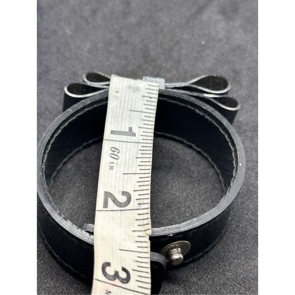 Beautiful NAVY and black DOUBLE BOW TIE JELLY GIFT THICK BRACELET minor wear Goo - Picture 8 of 9